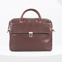 Load and play video in Gallery viewer, Bonaparte 02 Brown Leather Briefcase
