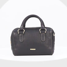 Load and play video in Gallery viewer, St. Martin 01 Black Leather Bowling Bag
