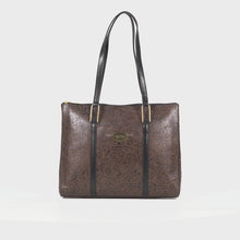 Load and play video in Gallery viewer, Ee Fuschia 02 Brown Leather Tote Bag

