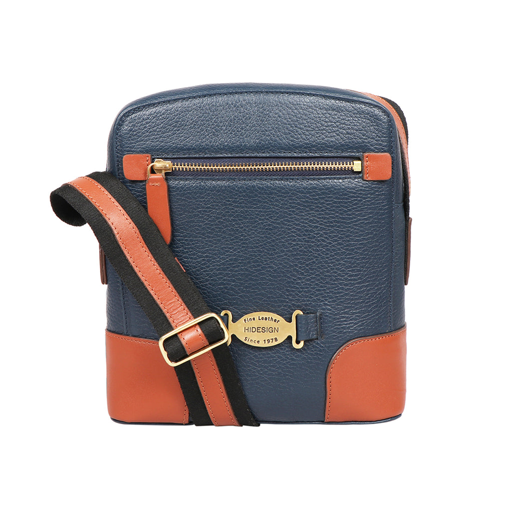 Hidesign East India Leather Shoulder Handbag Purse Dark Navy Blue