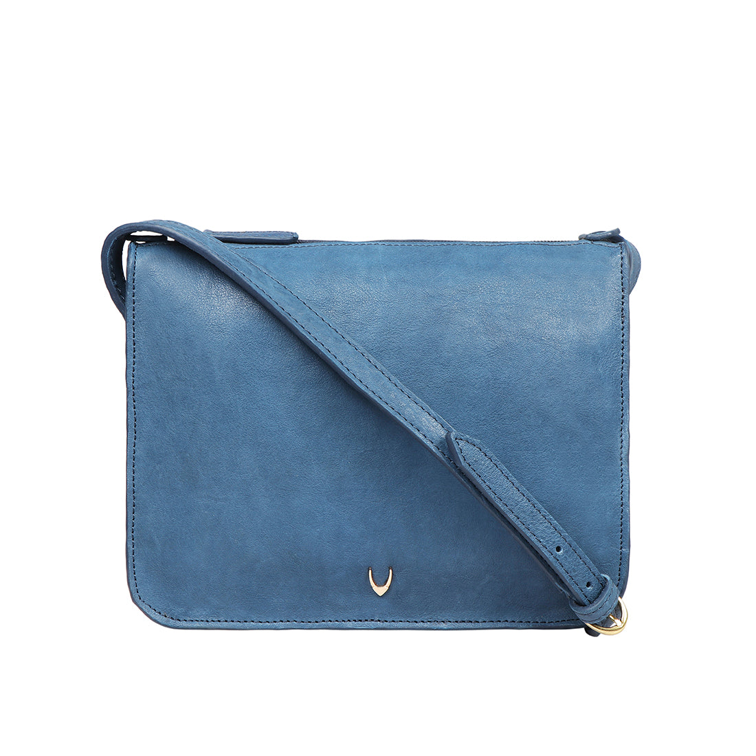 Hidesign East India Leather Shoulder Handbag Purse Dark Navy Blue