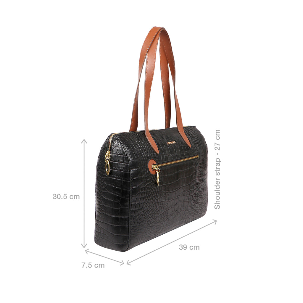 Hidesign Black Trendy Leather Handbags, For Daily Use, Gender: Women