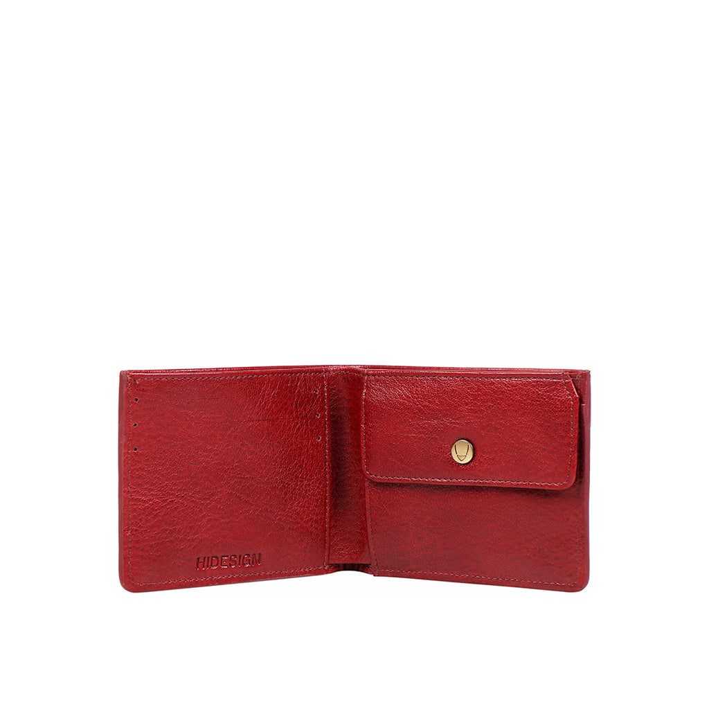Hidesign Hong Kong Croco Red Textured Bi-Fold Wallet for Women