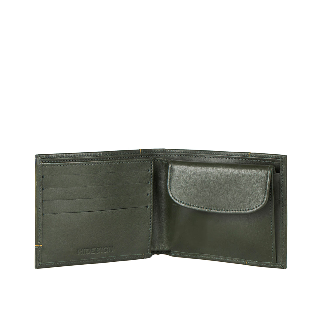 Bespoke Green Leather Wallet For Men, Customize Inside Color, Stitching  Color KT142
