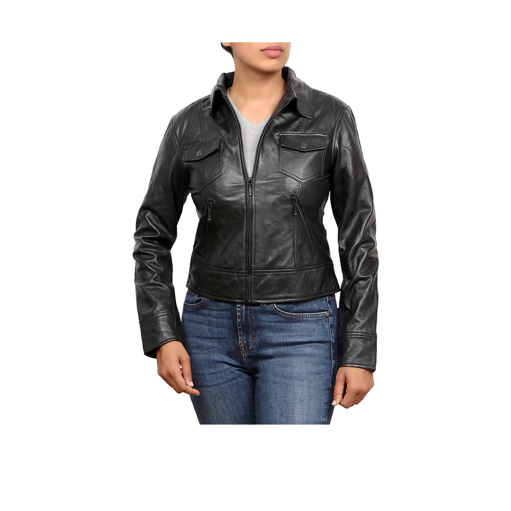 Share 74+ black denim biker jacket womens