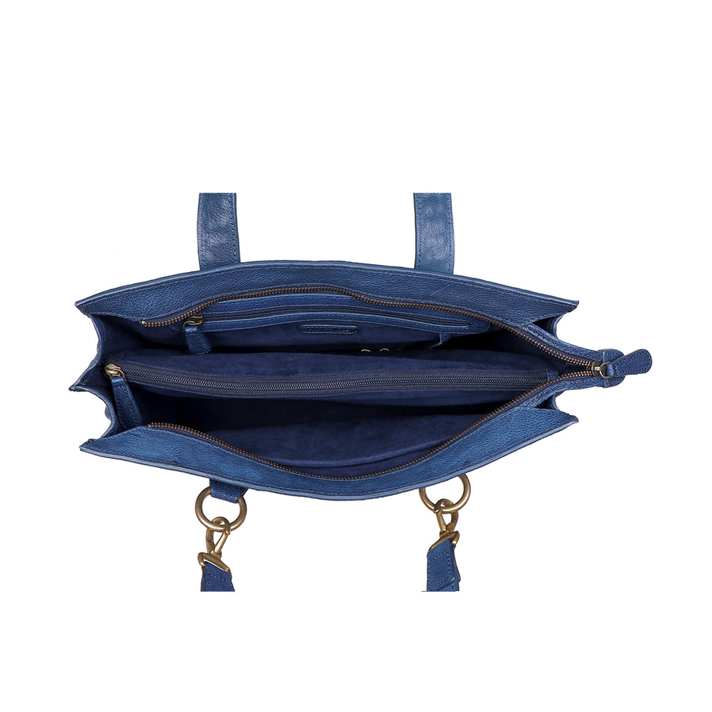 Buy Blue Jaxon Tote Bag Online - Hidesign