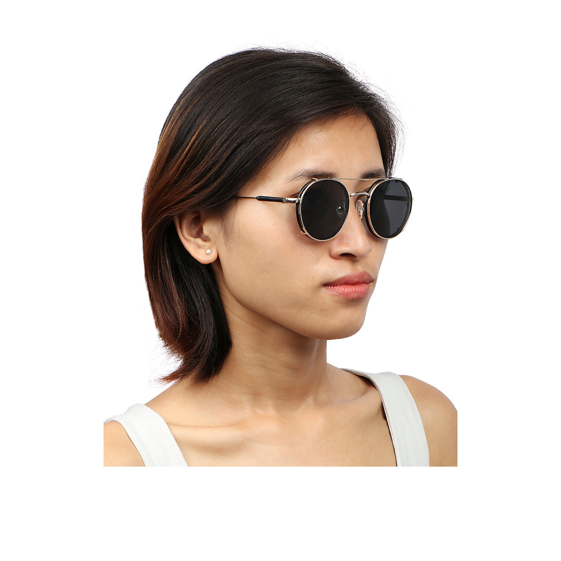 All black round sunglasses hotsell