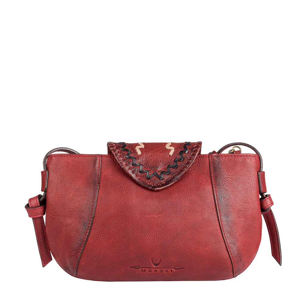 Hidesign Marsala Zazen 04 Red Solid Medium Shoulder Handbag