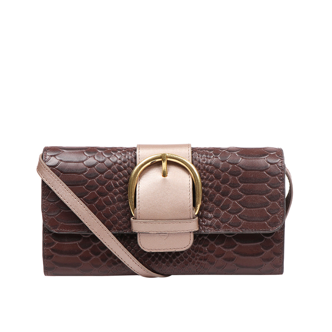 Louis Vuitton Pebbled Leather Strap Buckle Long Continental Wallet