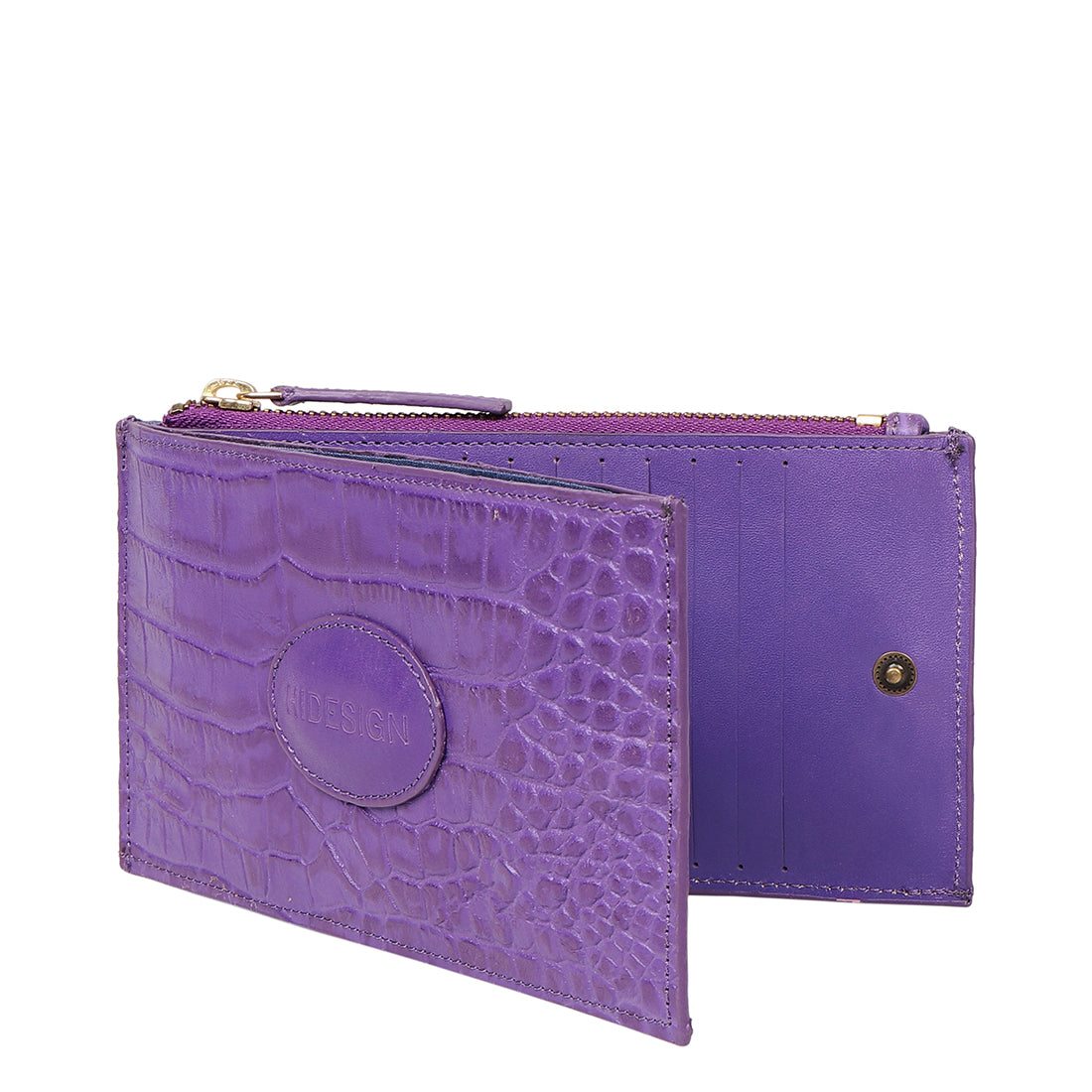 CHANEL Gradient Metallic Calfskin Quilted Flap Card Holder Wallet Silver  Blue Yellow Purple 1259484
